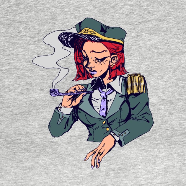 Pipe Smoking Sailor Girl by Ricka Theien's